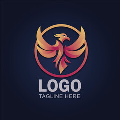 Unique modern and minimalistic colourful bird logo design vector.