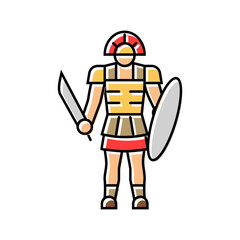 warrior sparta color icon vector. warrior sparta sign. isolated symbol illustration