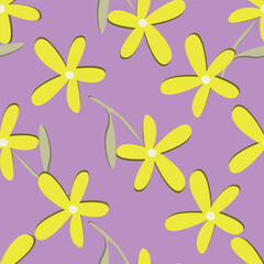 Beautiful pattern with flowers and leaf. Floral vector illustration.