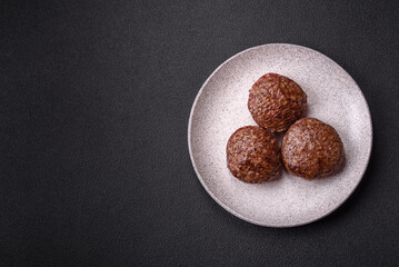 Beef burger patties with salt, spices and herbs