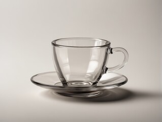 Coffee americano in a transparent glass mug isolated on white background. Classic and elegant coffee beverage.