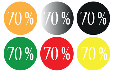 Get Extra 70% off sign. Discount offer price sign. Discount tag for shopping, marketing, advertisement, banner and web. Vector illustration.