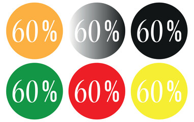Get Extra 60% off sign. Discount offer price sign. Discount tag for shopping, marketing, advertisement, banner and web. Vector illustration.
