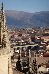 Fototapeta premium view of Roman aqueduct of Segovia