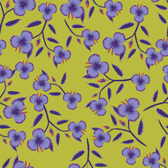 abstract a solid multicolor small and big flower mixed vector pattern arrangement with medium color, all over vector design with white background illustration digital