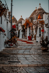 Fototapeta premium Trullis in Alberobello in Apulia, Italy. Christmas Decoration. 