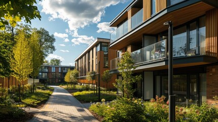 Obraz premium Modern Retirement Home Facade in Scarborough, England