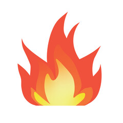 Bright and vibrant flame icon representing energy and warmth in a simplified vector style