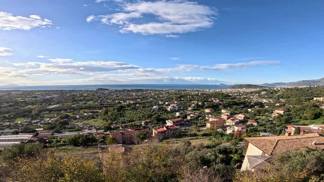 The Gulf of Gaeta seen from the town of Minturno in Italy.	