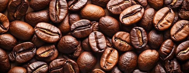 Fototapeta premium Roasted Coffee Beans Background Texture