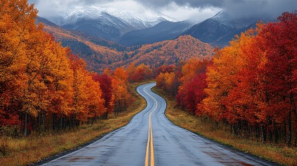 Naklejka premium Autumn picturesque fall foliage and landscapes