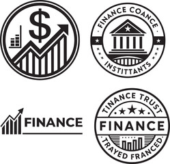 Simple black and white finance logo