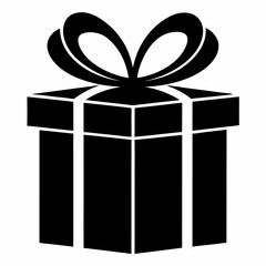 Gift Box icon black silhouette vector illustration white background