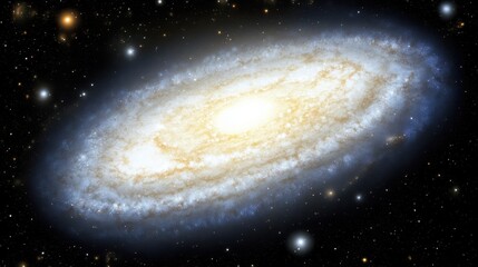 Spiral galaxy with bright core in deep space.