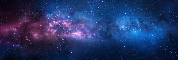 Vibrant cosmic landscape with swirling galaxies and twinkling stars.