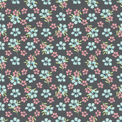 Amazing seamless floral pattern with bright colorful small flowers.
