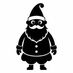 Santa Claus icon black silhouette vector illustration white background