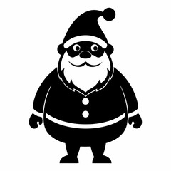 Santa Claus icon black silhouette vector illustration white background