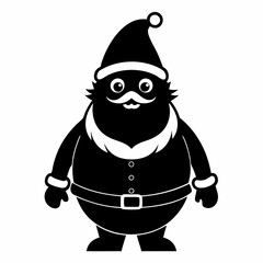 Santa Claus icon black silhouette vector illustration white background