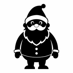 Santa Claus icon black silhouette vector illustration white background