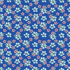 Amazing seamless floral pattern with bright colorful small flowers.