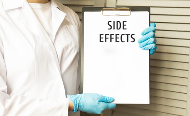 Side Effects - Medical doctor shows information. Medicine