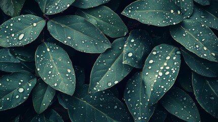 Obraz premium Close-up of tropical green leaf with detailed texture, flat lay view for nature background or fresh botanical wallpaper concept
