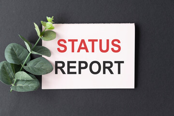 Word writing text Status Report. Business concept for Update Summary of situations as of a period...