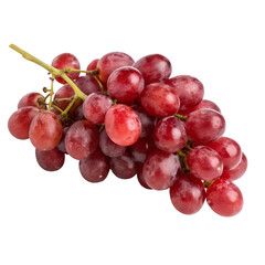 Fototapeta premium Fresh Bunch of Red Grapes isolated on transparent background cutout, Png, Cutout