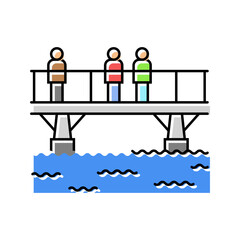 footbridge bridge color icon vector. footbridge bridge sign. isolated symbol illustration