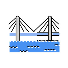 lattice bridge color icon vector. lattice bridge sign. isolated symbol illustration