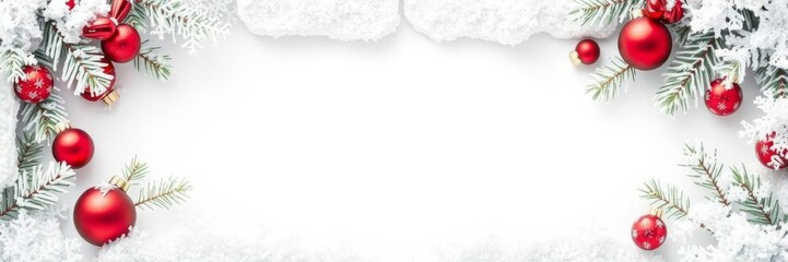 A winter-themed frame featuring a snow-covered hole in the center, perfect for showcasing your holiday designs, template, frosty, snowy
