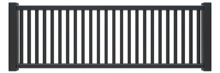 Black balustrade element in modern design style. 3d rendering.