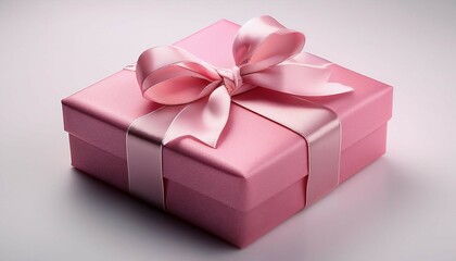 Obraz premium cute pink gift box isolated on whiteand white background