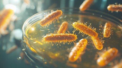 Hyper-Realistic Escherichia coli in Petri Dish