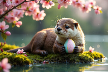 Otter as a symbol of the month April

