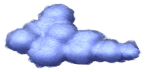 Isolated cloud in watercolor style. 3d rendering.	