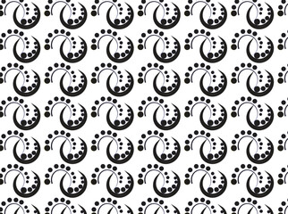 black and white circles, seamless pattern