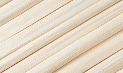 Diagonal pattern of light beige, slender wooden sticks.