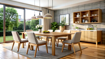Fototapeta premium Interior design of modern scandinavian apartment, living room 3d rendering