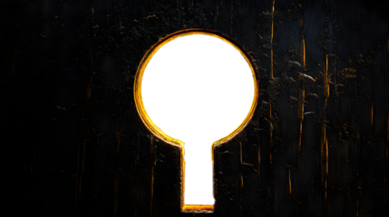 A key hole in dark and golden.