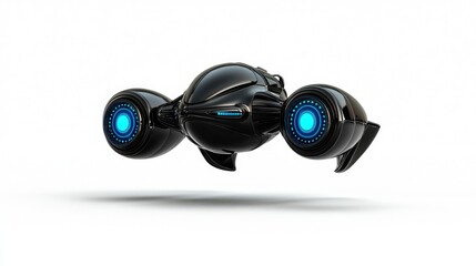 Futuristic drone technology in action urban environment digital art aerial view innovation and design