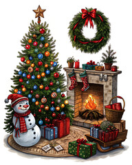 Christmas design elements and ornament