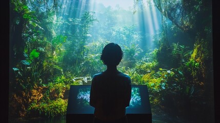 Rainforest of sounds, where plants and animals communicate through music and harmony


