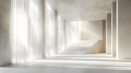 Abstract white backdrop with delicate geometric shapes and gentle light play for a refined, modern aesthetic