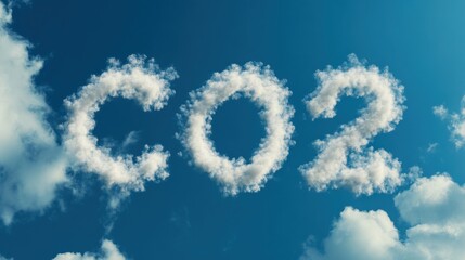 Wispy clouds forming co2 chemical symbol