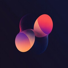 Abstract Gradient Circles Intertwined Design