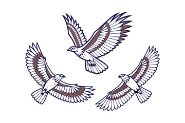 artistic bird illustration with detailed line work. eps 10