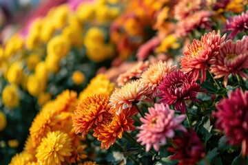 Vivid Chrysanthemum Florals: A Captivating Autumn Bloom Display