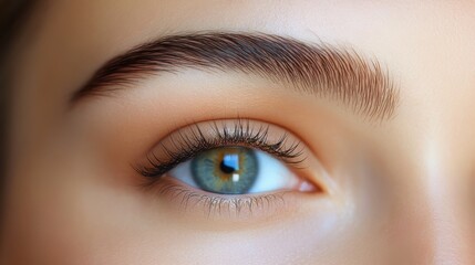 Fototapeta premium Close-up view of a person's eye highlighting vivid colors and intricate details during daylight